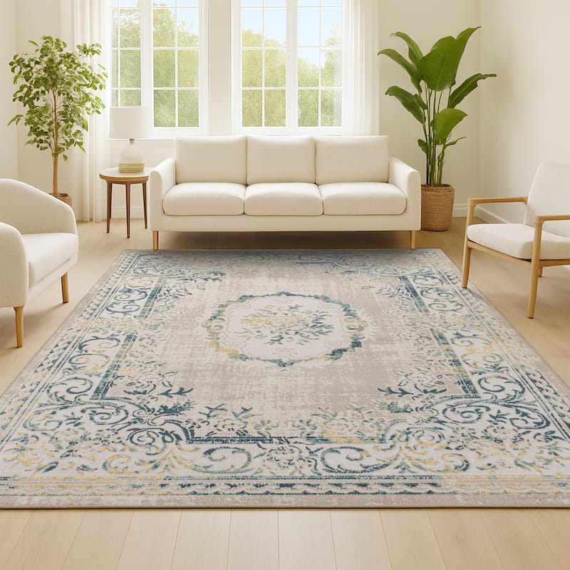 JONATHAN Y Amir Cottage Medallion Area Rug