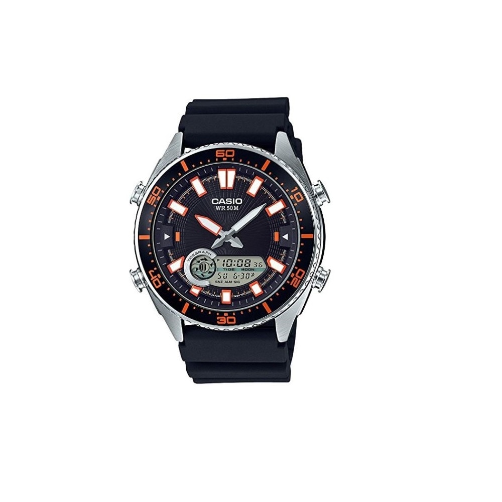 Shop Casio Men S Ana Digi Quartz Metal And Resin Casual Watch