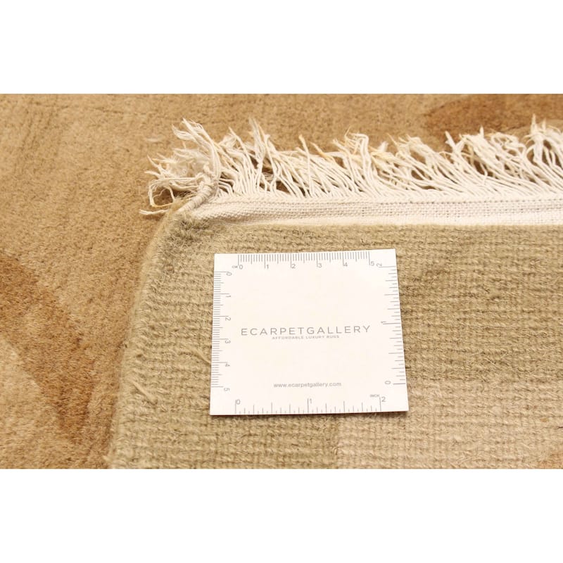 ECARPETGALLERY Hand-knotted Opulence Khaki Wool Rug - 8'0 x 9'10