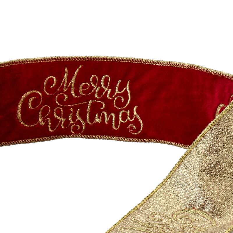 2.5" X 10Y Velvet "Merry Christmas" Ribbon
