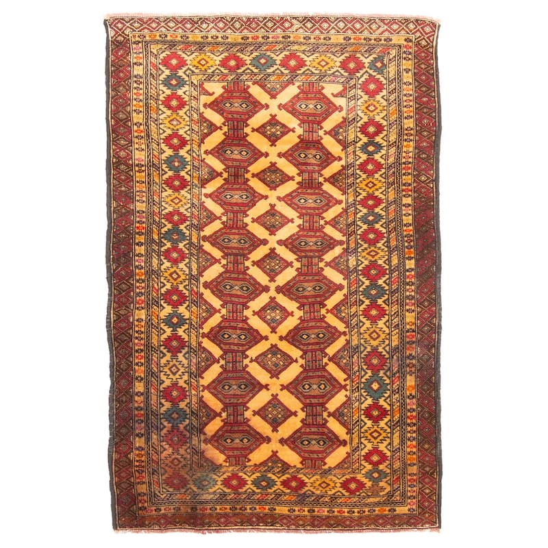 ECARPETGALLERY Hand-knotted Teimani Light Brown Wool Rug - 3'1 x 4'9