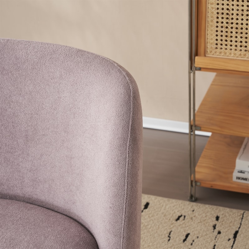Roomfitters Modern Low Back Barrel Chair, Upholstered Armless Design with Round Pine Wood Feet for Living Room, Bedroom