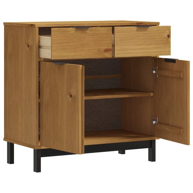 vidaXL Sideboard FLAM 31.5"x15.7"x31.5" Solid Wood Pine - 31.5" x 15.7" x 31.5"