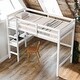 preview thumbnail 1 of 16, White Twin High Loft Bed with Safety Guardrail,Built-in desk,Ladder White