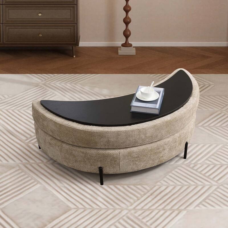 59.8''W Oversized Sofa Chair Set, Round Accent Barrel Chair With 5 Pillows and 1 Storage Ottoman