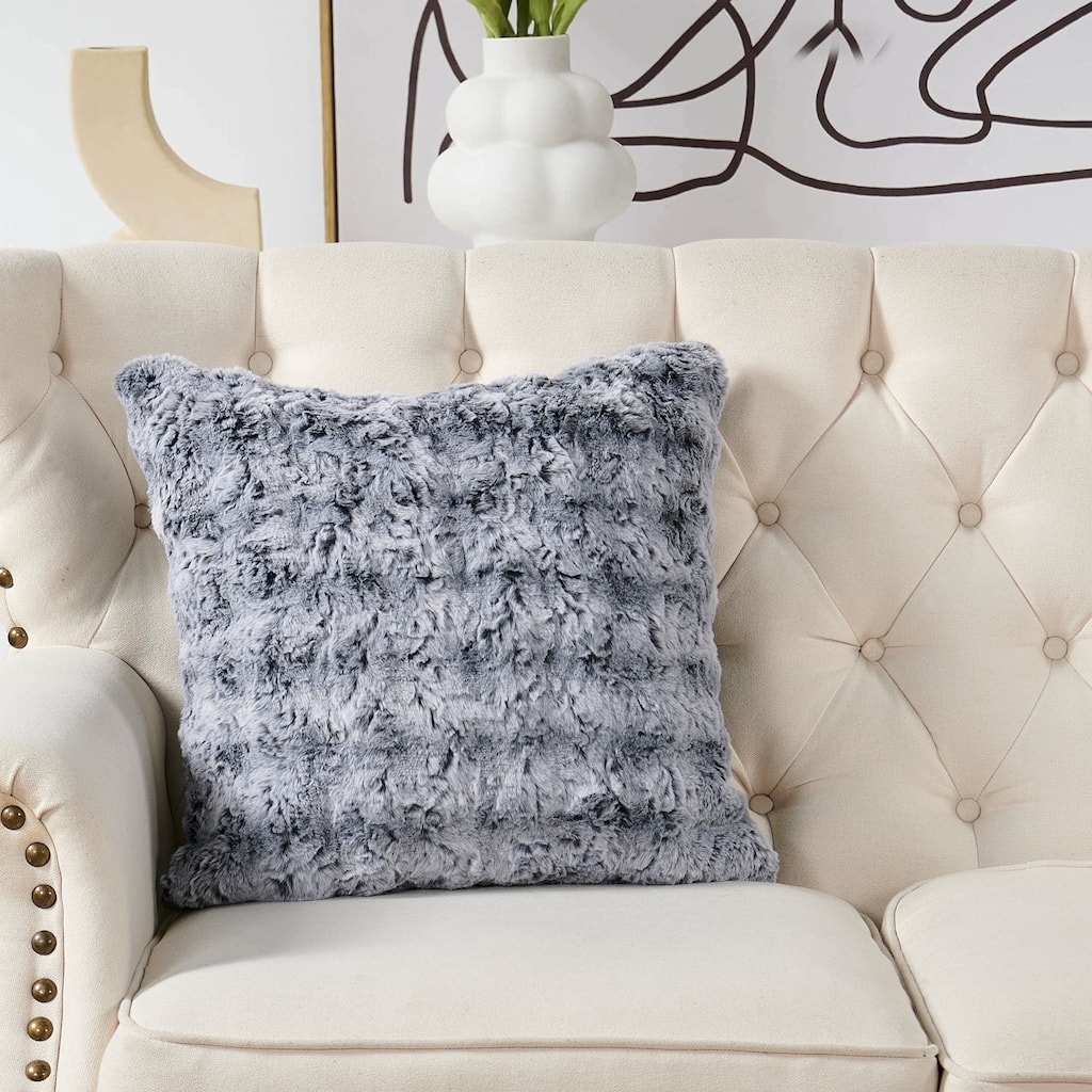 1 Pc Variegated FauxFur Pillow Shell Decorative Cushion Cover