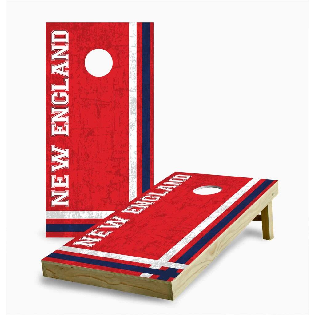 New England Patriots Multi Stripe Cornhole Game (Choose Wraps or Boards)