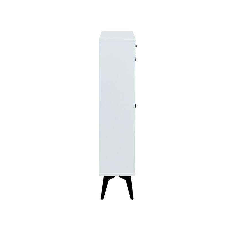 Modern Shoe Storage Rack Cabinet with Metal Legs and 3 Spacious Shelves for Entryway, Hallway, Bedroom Organization