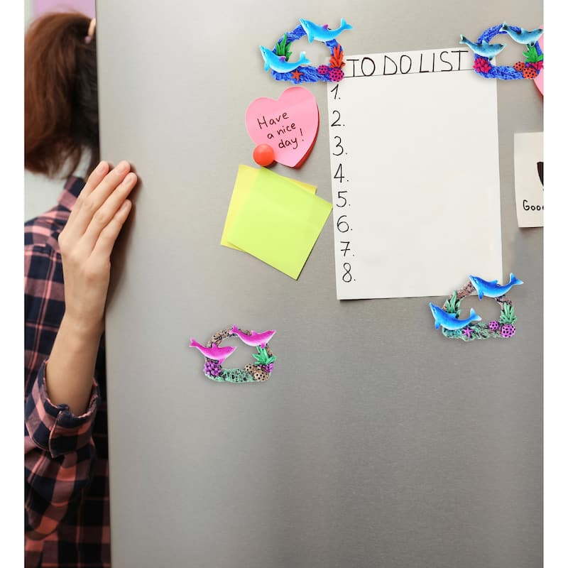 CoTa Global Dolphin Coral Reef Refrigerator Magnets Set of 4 - 4″Lx0.5″Wx3″H