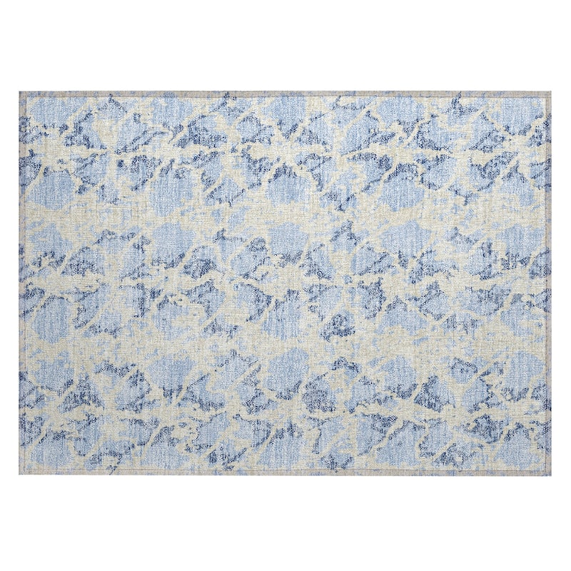 Machine Washable Indoor/ Outdoor Abstract Modern Chantille Rug