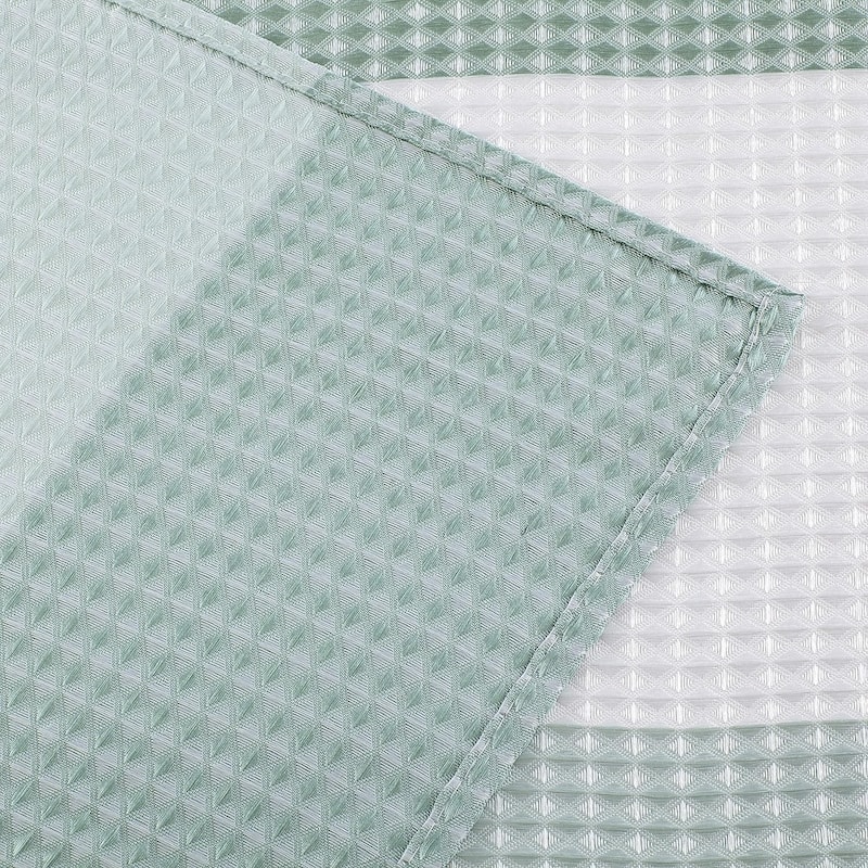 Dainty Home Striped Ombre Waffle Weave Fabric Shower Curtain