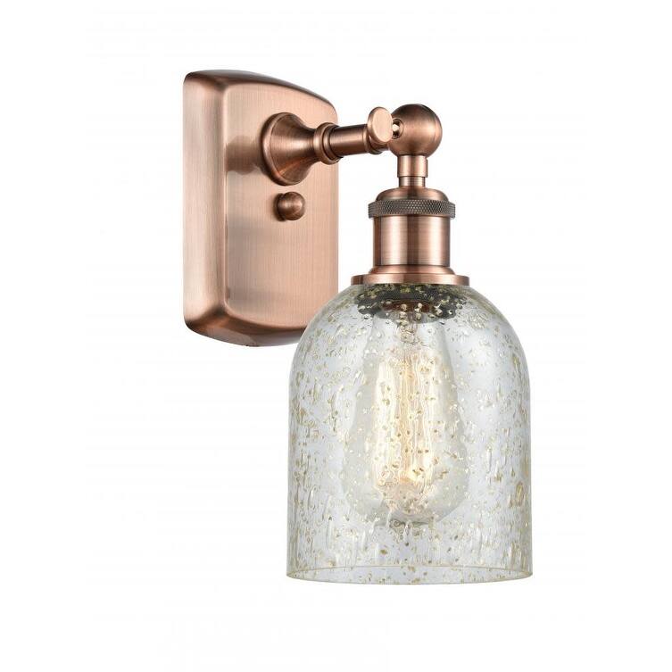 Innovations Lighting Caledonia 12" Tall Bathroom Sconce - Antique Copper / Mica