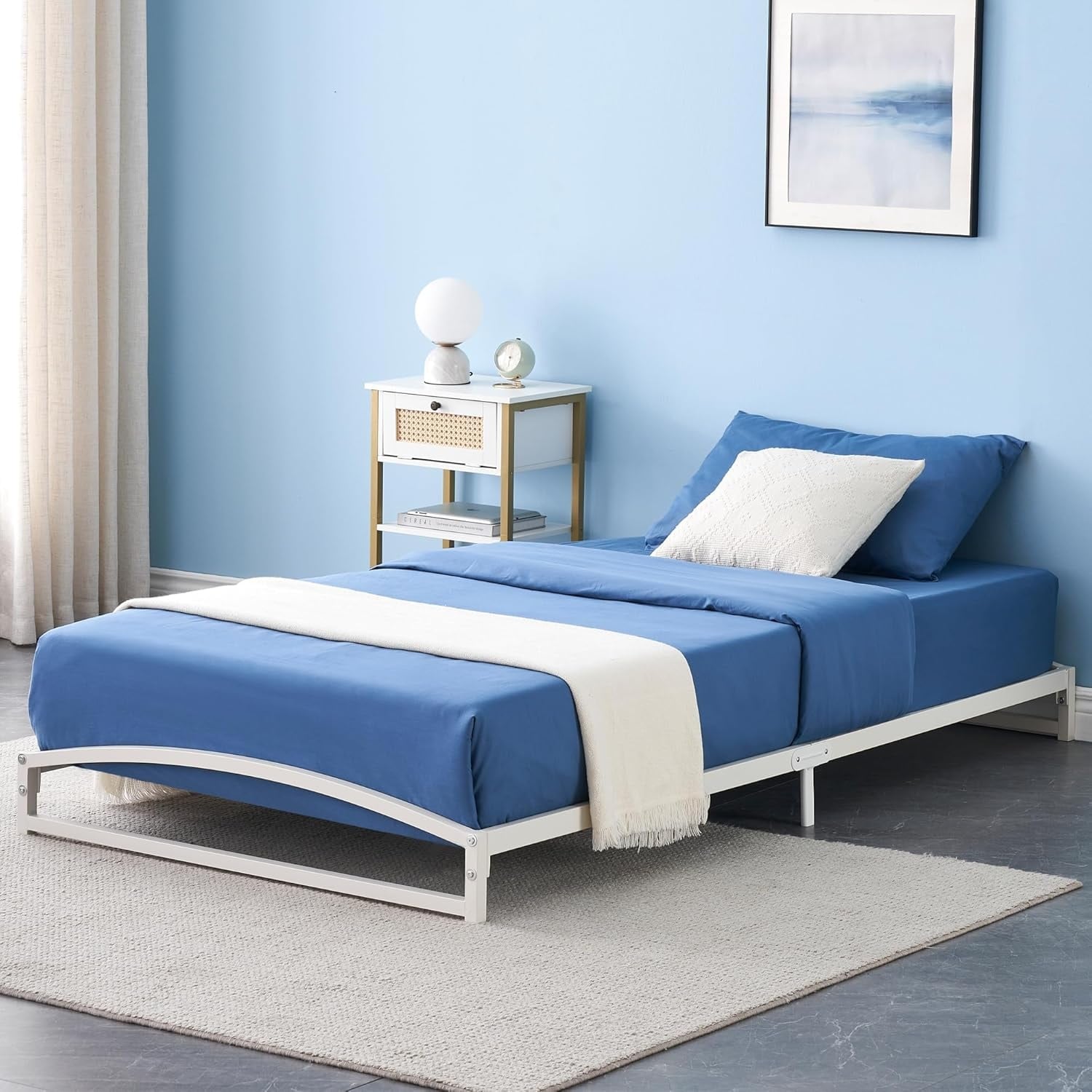 6 Inch Metal Platform Twin Size Bed Frame - Bed Bath