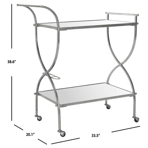 Safavieh Gold Metal Base with Mirror Top Kitchen Cart (33.5-in x 20.1-in x 38.6-in)