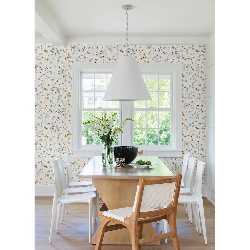 Advantage Heidi Yellow Watercolor Florals Wallpaper