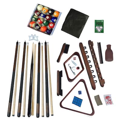 Hathaway Deluxe Billiards Accessory Kit Walnut Finish