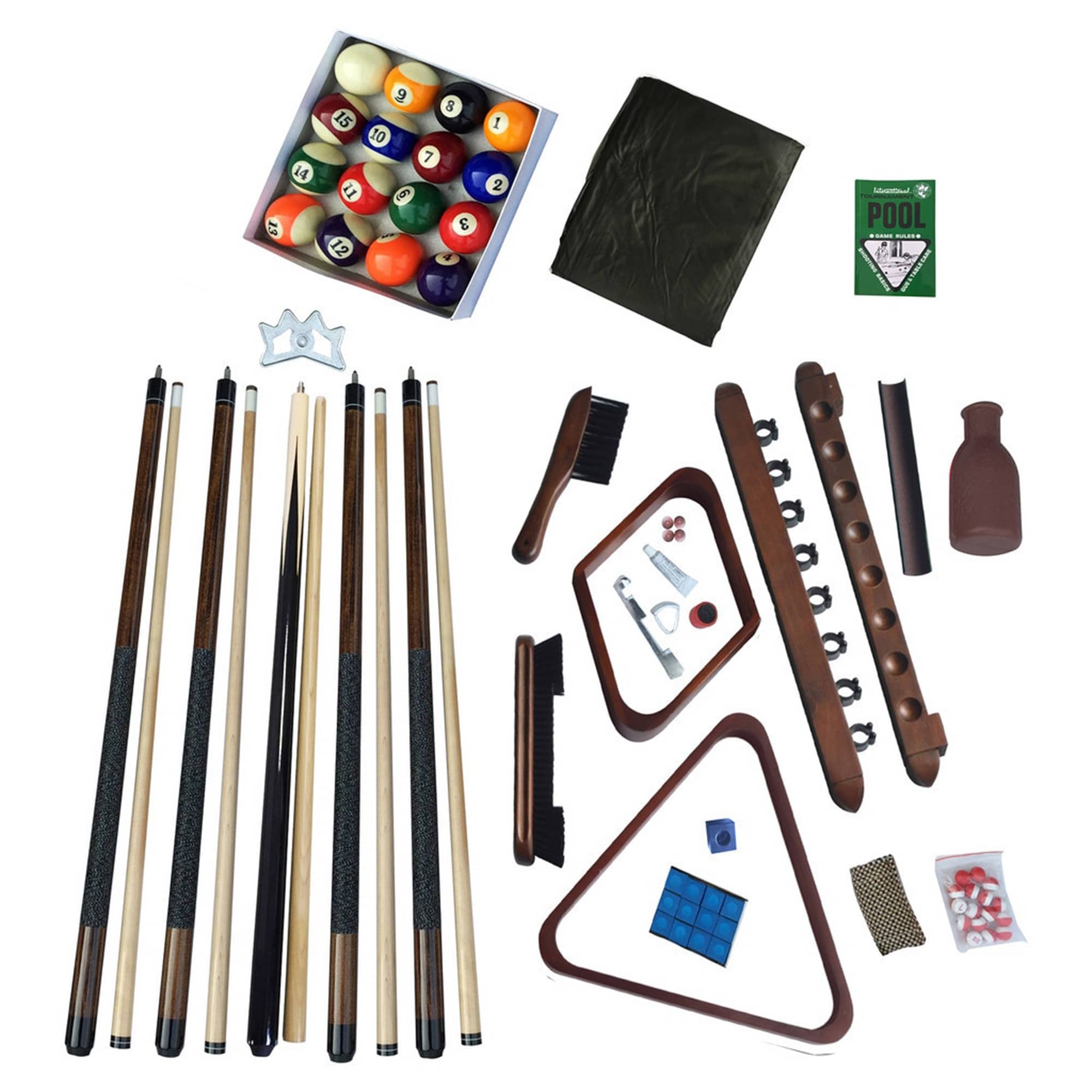 Hathaway Deluxe Billiards Accessory Kit Walnut Finish
