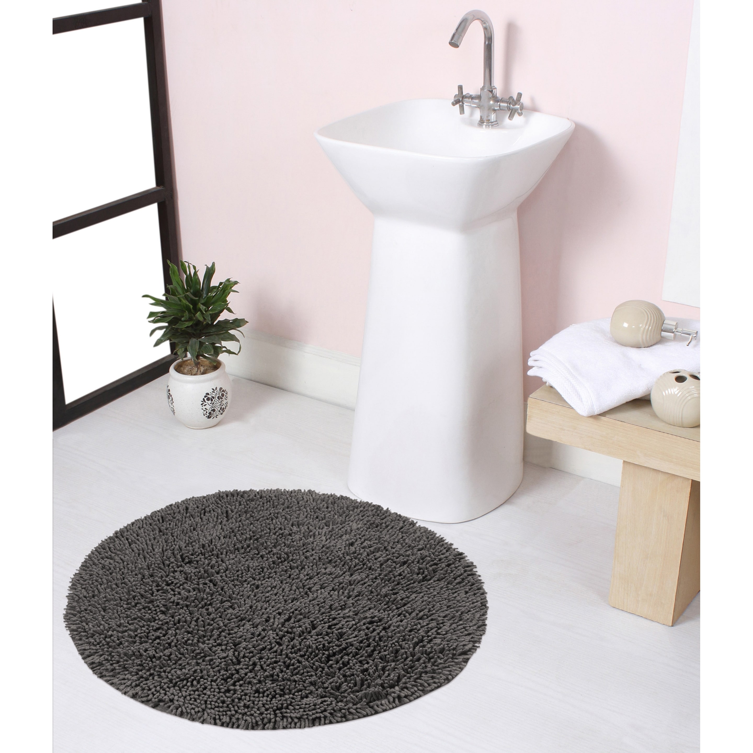Home Weavers Fantasia Collection Absorbent Cotton Machine Washable Bath Rug