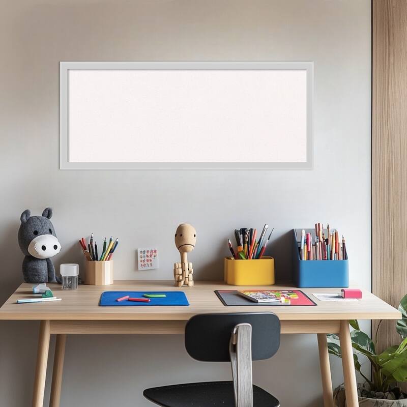 Incline Silver Wood Framed Cork Board - Bulletin Board, Organization Board, Pin Board