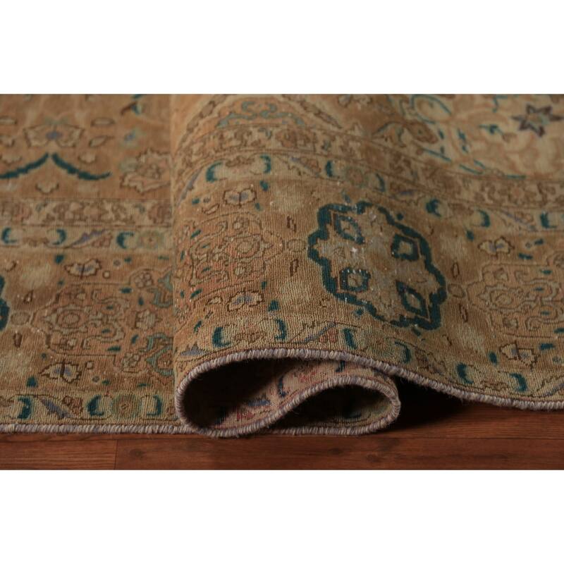 Tabriz Persian Vintage Area Rug Hand-Knotted Wool Carpet - 9'0" x 12'4"