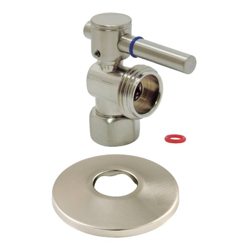 Kingston Brass 2" High Quarter Turn Angle Stop Valve with Flange - Brushed Nickel