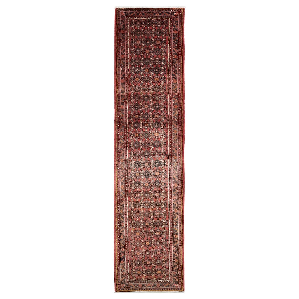 ECARPETGALLERY Hand-knotted Andelz Red Wool Rug - 2'10 x 12'0