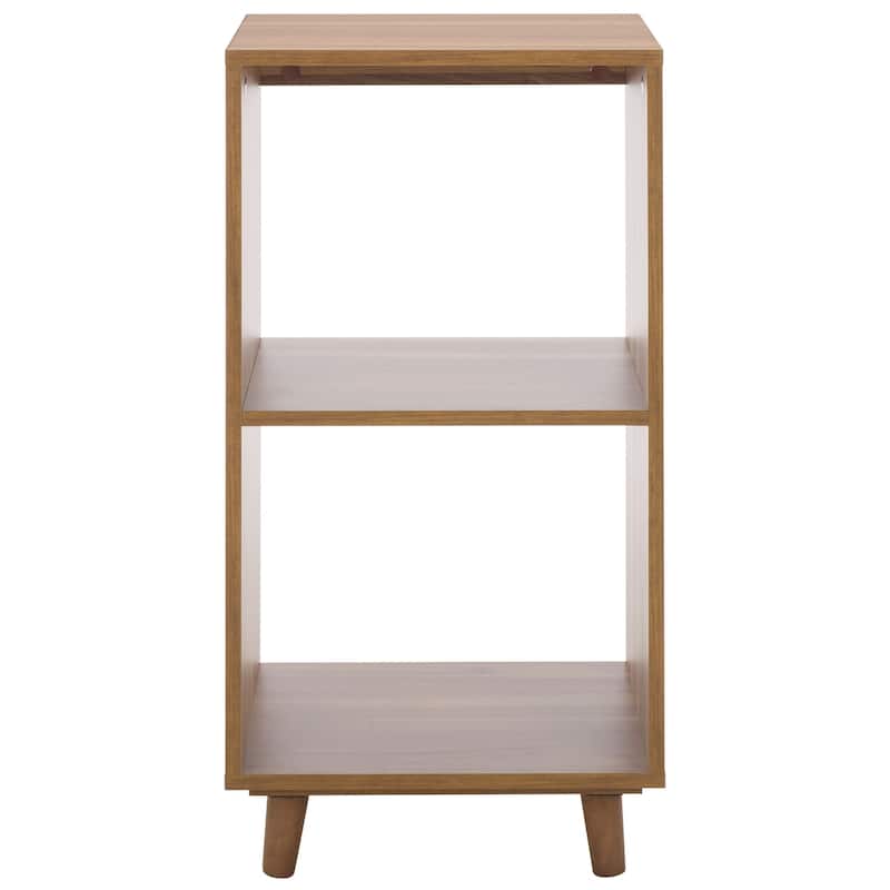 SAFAVIEH Home Yona Verticle 2 Shelf Accent Table - 16"W x 14"D x 32"H - Brown Oak