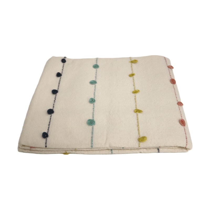 Home&Manor Handcrafted Wool & Cotton Throw Blanket