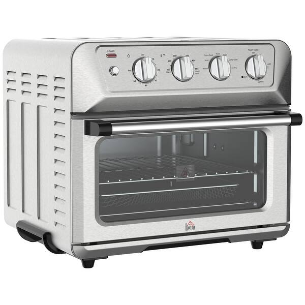 slide 2 of 9, HOMCOM 7-in-1 21 qt. Air Fryer Toaster Oven Combo 1800W, 4 Slice Toaster Oven Silver