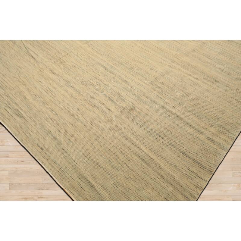 10x14'5'' Hand Woven Wool Ivory Kilim Modern & Contemporary Geometric Area Rug - 10' x 14' 5''