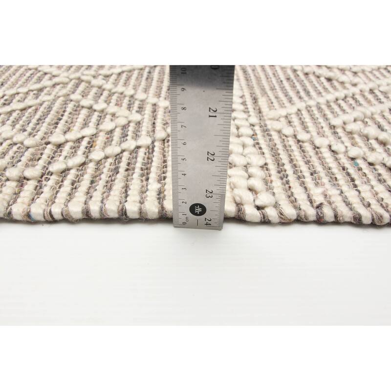 ECARPETGALLERY Braid weave Sienna Cream Wool Rug - 6'1 x 8'10