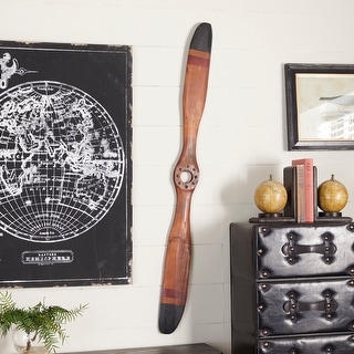 Brown Wood 2 Blade Airplane Propeller Home Wall Decor with Aviation ...