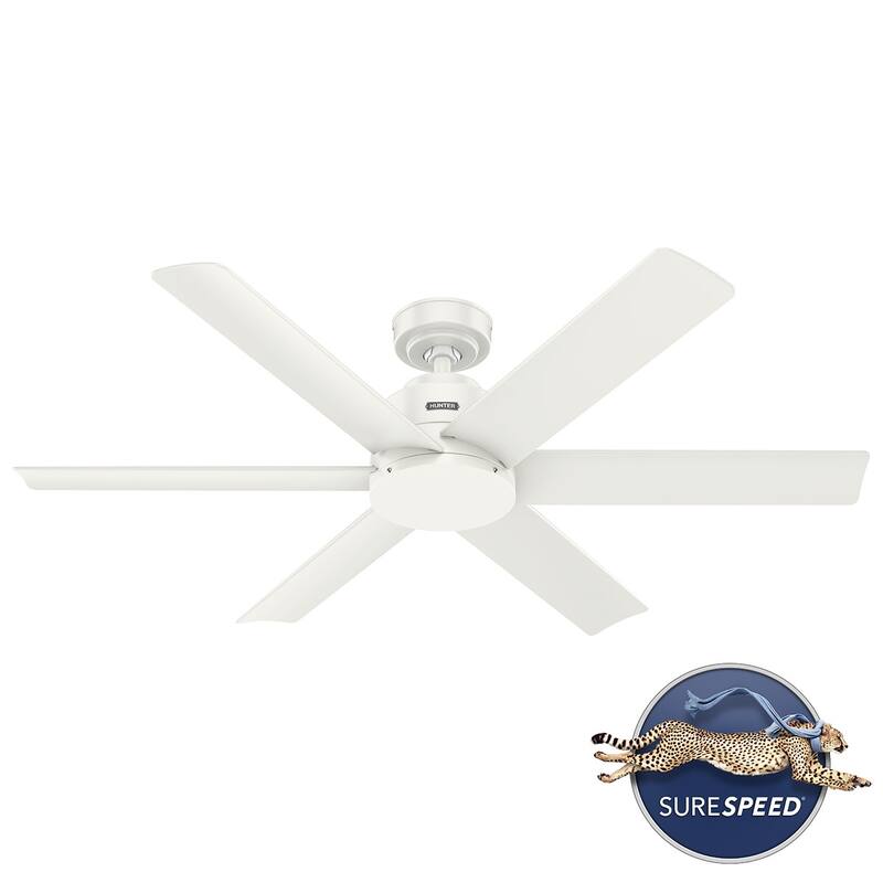 Hunter 52" Kennicott Outdoor Ceiling Fan, Wall Control - Contemporary, Industrial, Transitional - Windmill - Damp Rated!