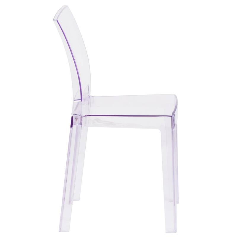 4 Pack Chair with Square Back in Transparent Crystal - Wedding Chairs