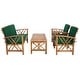 preview thumbnail 16 of 117, SAFAVIEH Fontana 4-piece Acacia Solid Wood Outdoor Conversation Patio Set