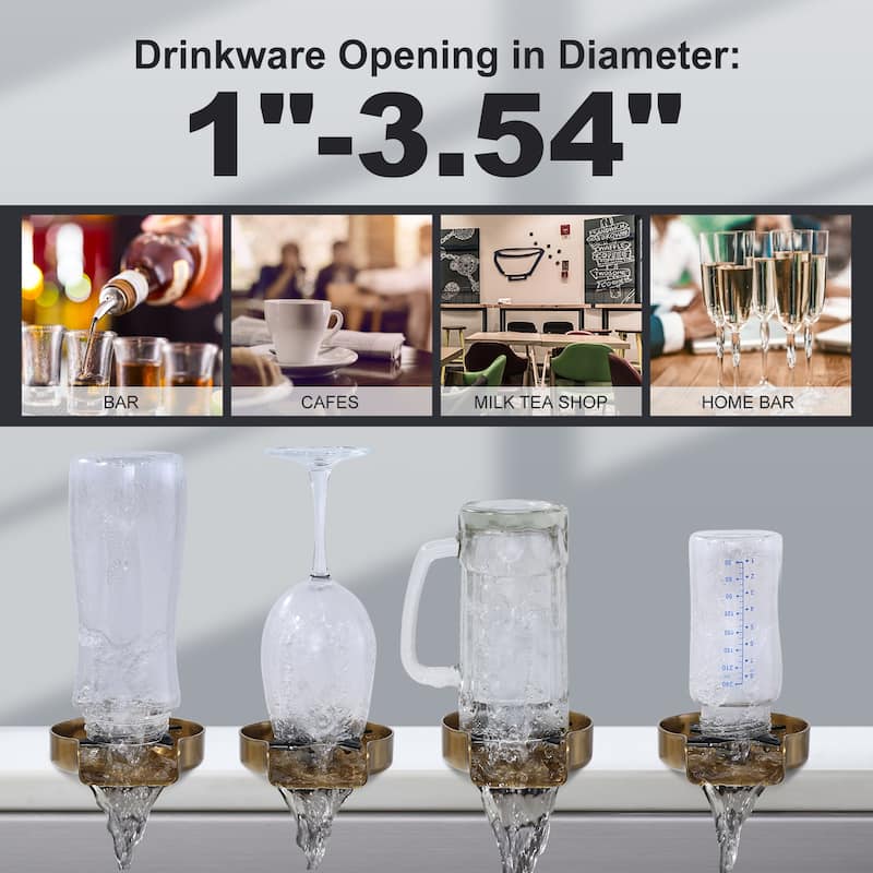 WOWOW Stainless Steel Glass Rinser for Kitchen Sink