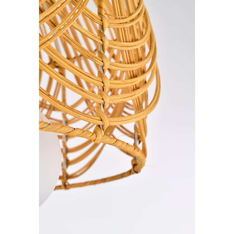 Lucilla 15 Inch Natural Rattan Semi Flush Mount 3-Light