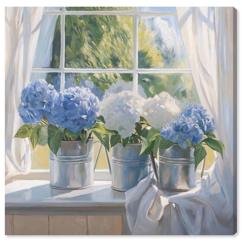 Window Bloom Canvas by Art Remedy, Gallery Wrapped - 12" x 12"