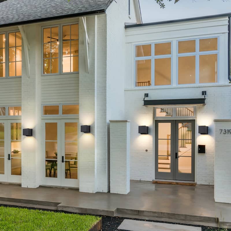 Modern Square 2-Light Wall Sconce Outdoor LED Wall Light - 5.4-in H x 5.4-in W x 5.7-in D