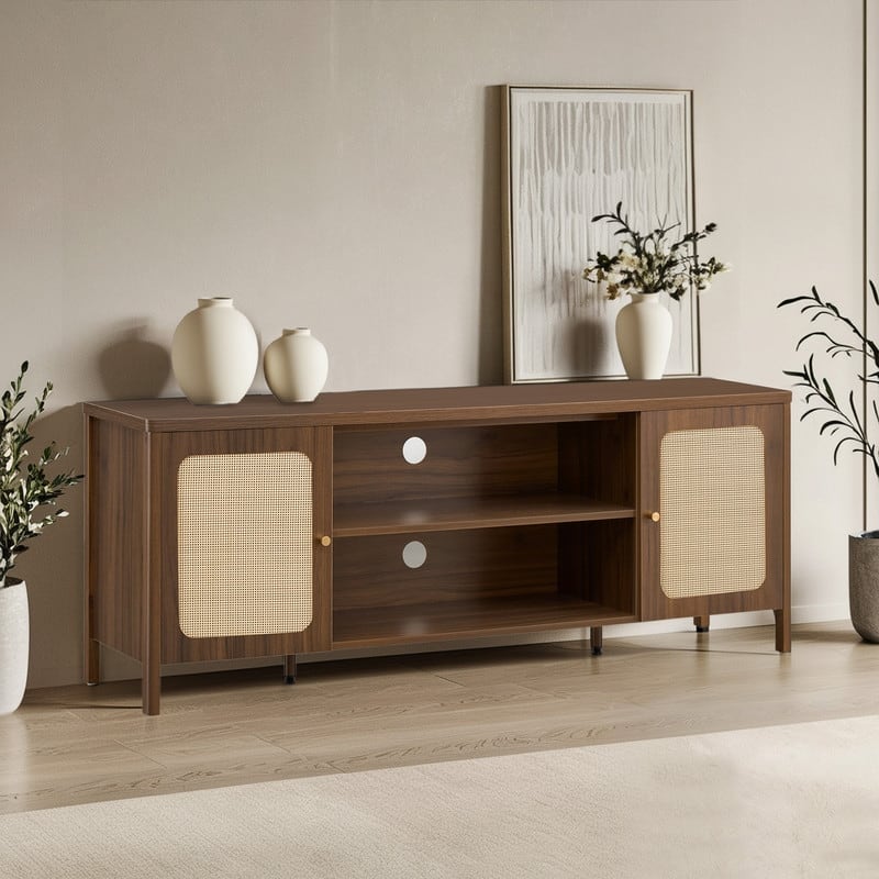 Spruce & Spring 62" Bohemian TV Stand Modern Media Console Entertainment Center