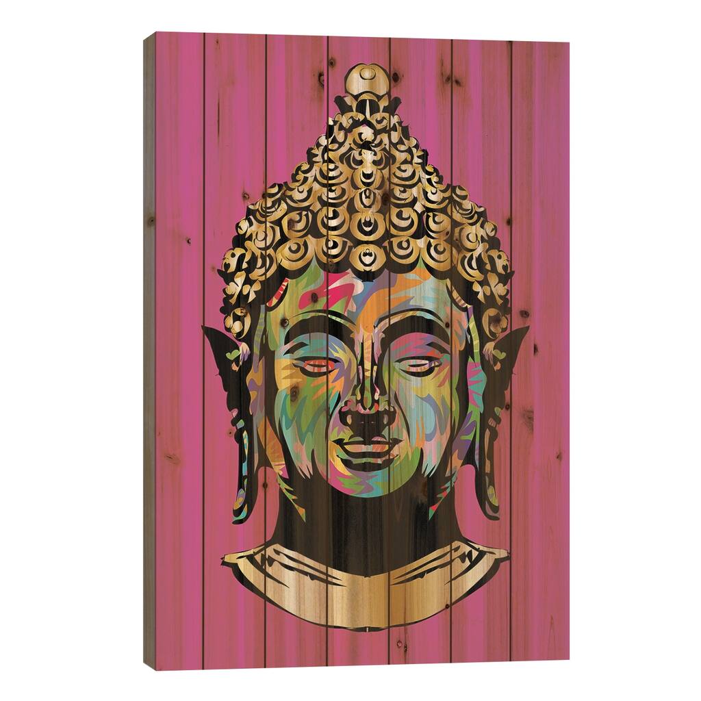 Budaaahhh Print On Wood by TECHNODROME1 - Multi-Color