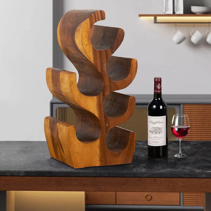 Greenage Suarwood Tree Shaped Wine Rack Freestanding Wine Storage