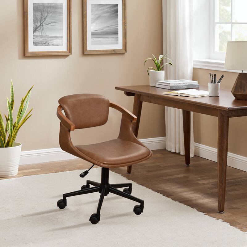 Art Leon Swivel and Height Adjustable Home Office Desk Chair with Rolling