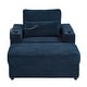 preview thumbnail 8 of 50, Modern Style Armchair with a Movable Storage Ottoman, Two USB Ports, Two Cup Holders, a Phone Holder and Side Pockets