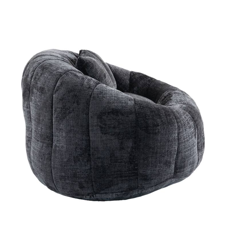 Durable Comfort Bean Bag Sofa for Adults and Kids, Indoor & Outdoor (Black Chenille)