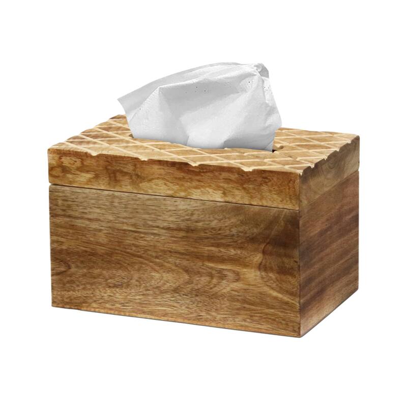 Modern Decorative Paper Facial Tissue Box Holder for Kitchen, Dining Room, and Office - Rectangle Tall