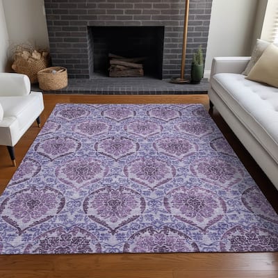 Premium Washable Super Soft Modern Damask Mayfield Rug