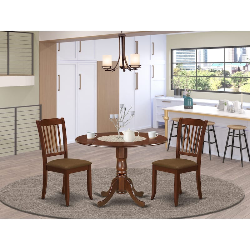 East West Furniture Table Set- a Wooden Table and Dining Room Chairs(Finish & Pieces Options)