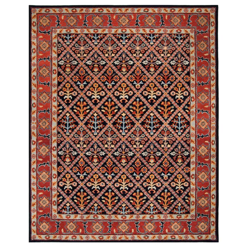SAFAVIEH Handmade Heritage Overlapping Diamond Traditional Oriental Wool Rug
