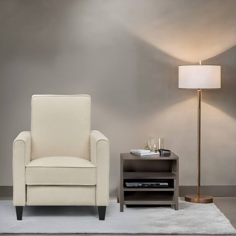 Pushback Recliner Chair – Compact Home Theater Seating with Armrests & Adjustable Footrest, Perfect for Small Spaces